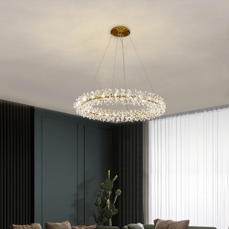 1 Circolo leggero Luci a sospensione Luci a sospensione Crystal Crystal Apparecchiatura in oro