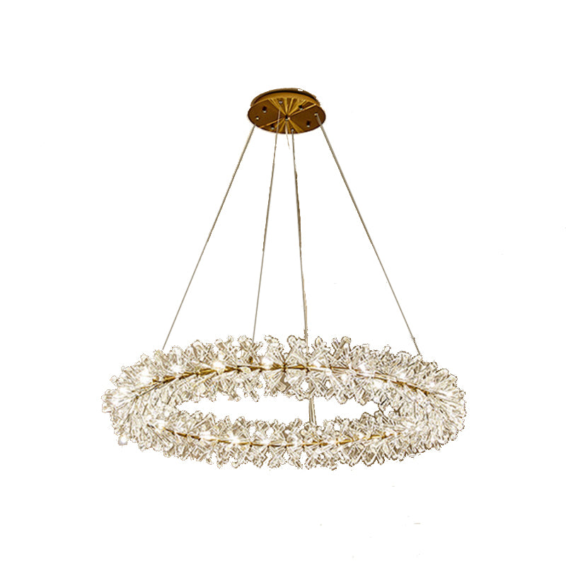 1 pendentif à cercle léger luminaire de pendentif en cristal moderne en or