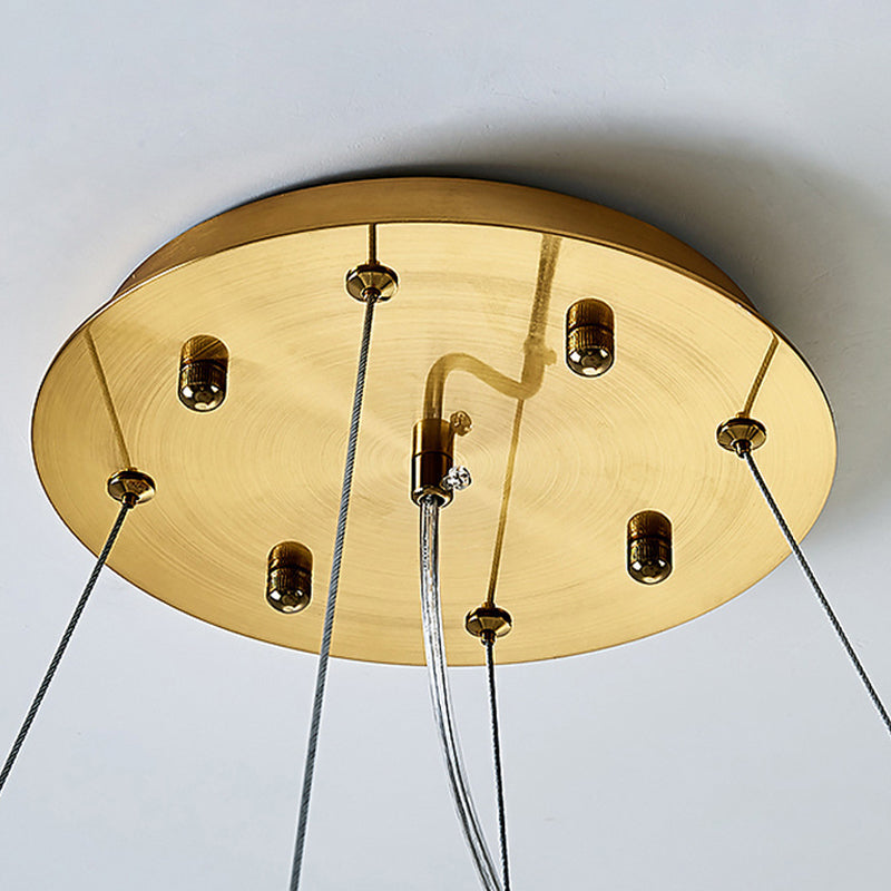 1 pendentif à cercle léger luminaire de pendentif en cristal moderne en or