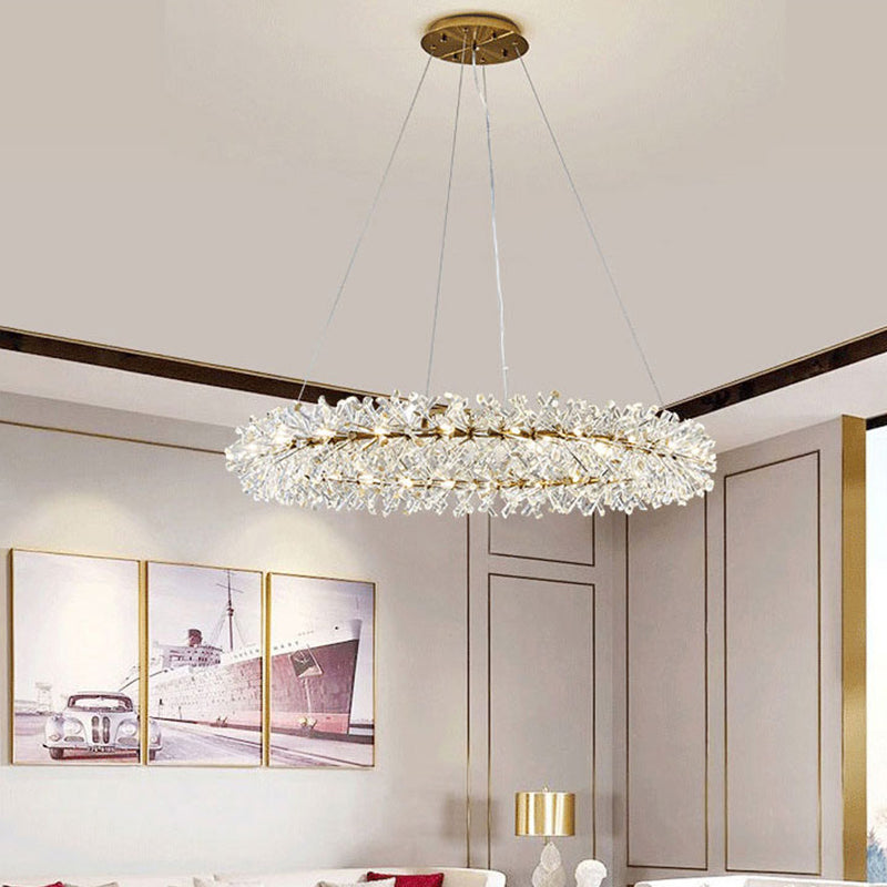 1 Circolo leggero Luci a sospensione Luci a sospensione Crystal Crystal Apparecchiatura in oro