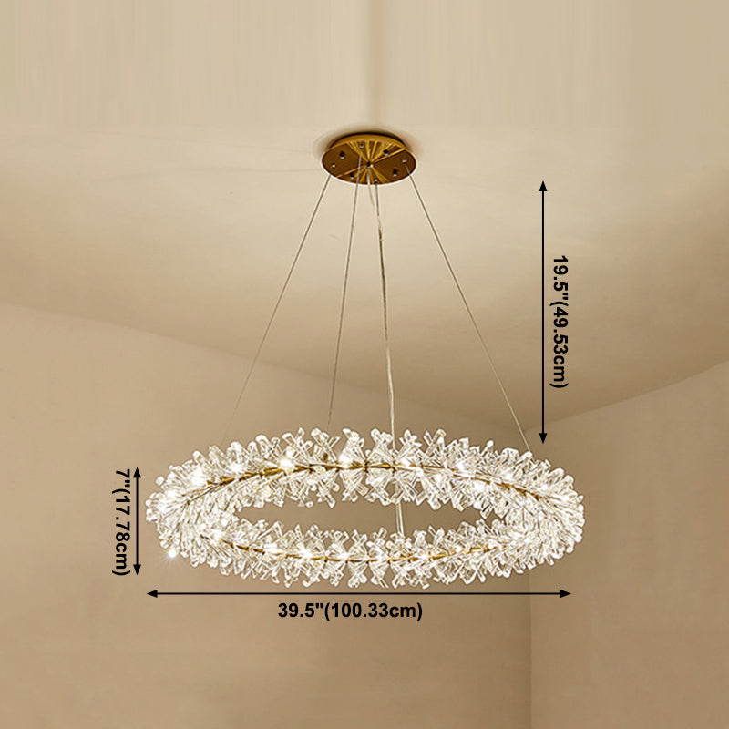 1 Circolo leggero Luci a sospensione Luci a sospensione Crystal Crystal Apparecchiatura in oro