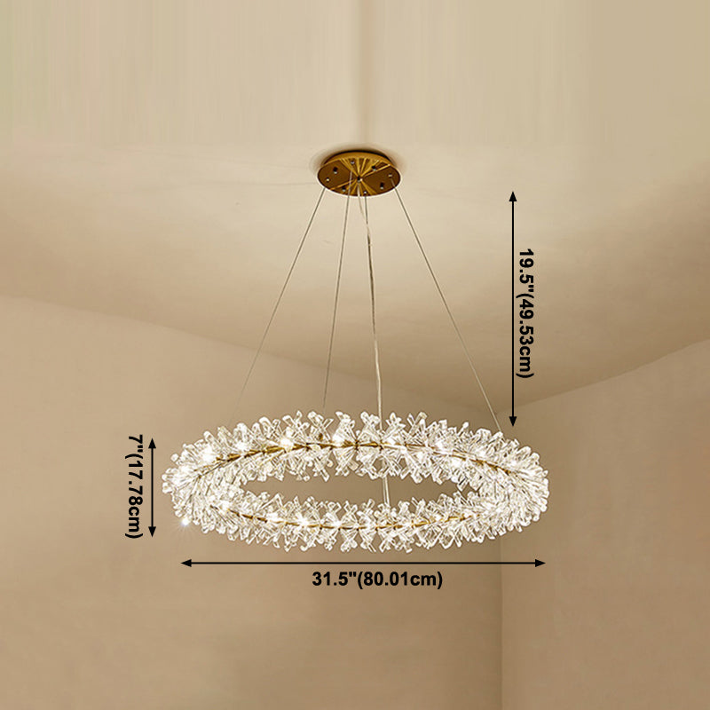 1 Circolo leggero Luci a sospensione Luci a sospensione Crystal Crystal Apparecchiatura in oro