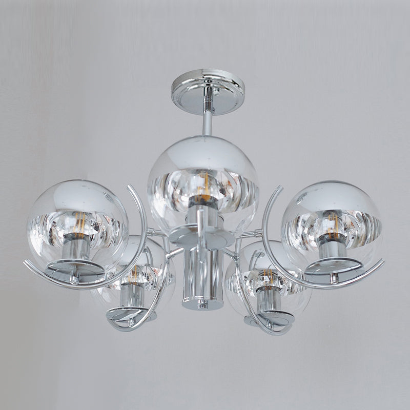 Globe Pendant Lights Modernism Glass Pendant Lighting Fixtures in Silver