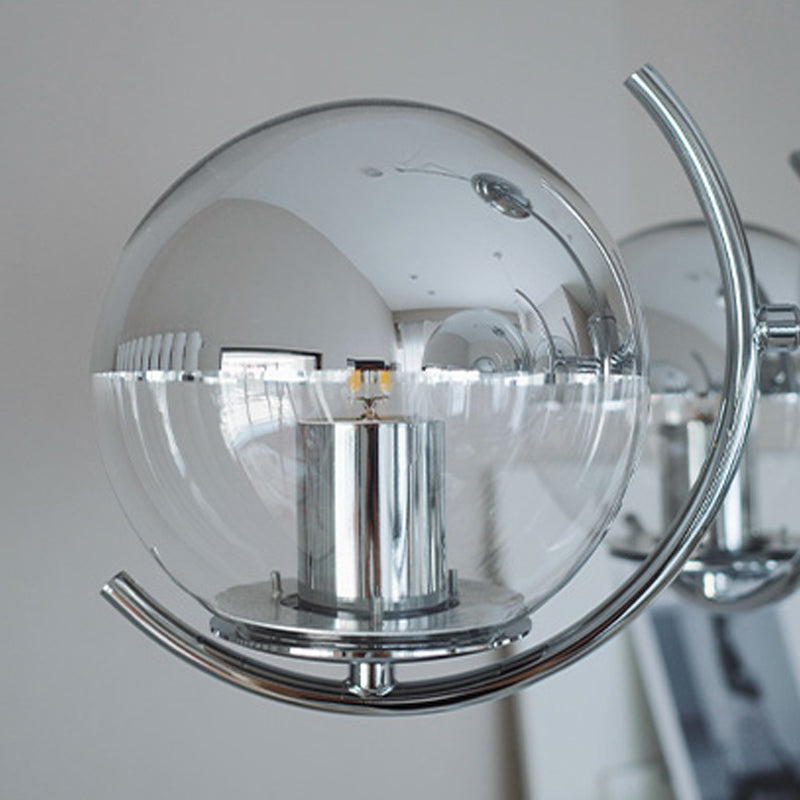 Globe Pendant Lights Modernism Glass Pendant Lighting Fixtures in Silver