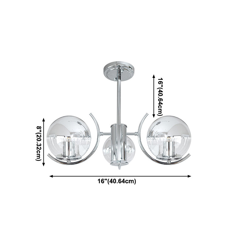 Globe Pendant Lights Modernism Glass Pendant Lighting Fixtures in Silver