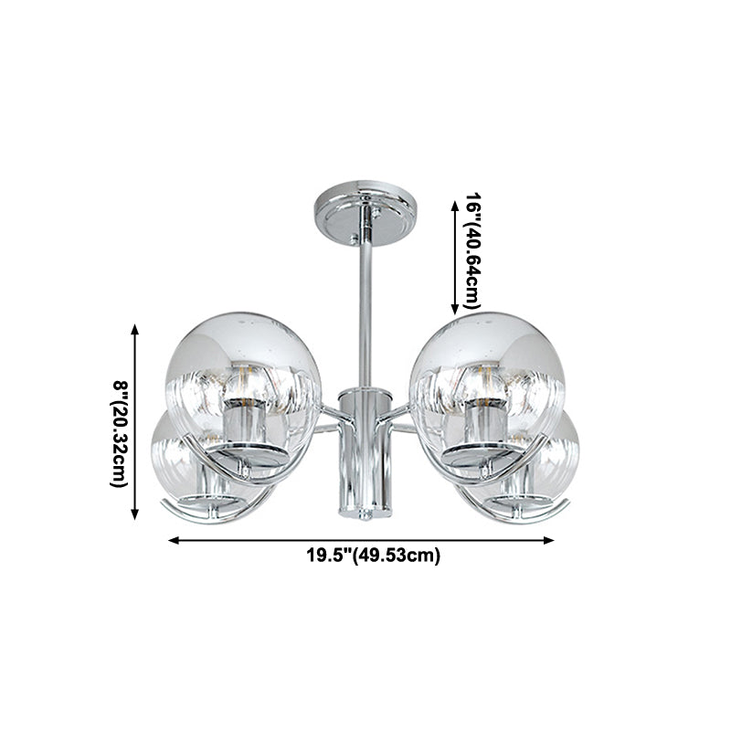 Globe Pendant Lights Modernism Glass Pendant Lighting Fixtures in Silver