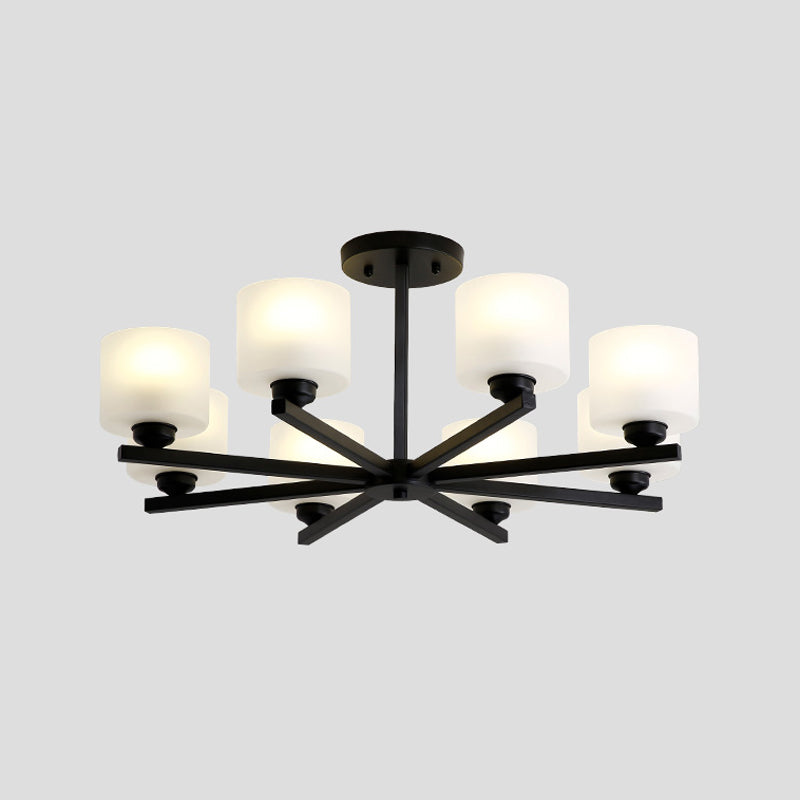 Cylinder Pendant Lights Modernism Glass Pendant Lighting Fixtures in Black