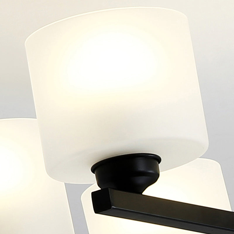 Cylinder Pendant Lights Modernism Glass Pendant Lighting Fixtures in Black