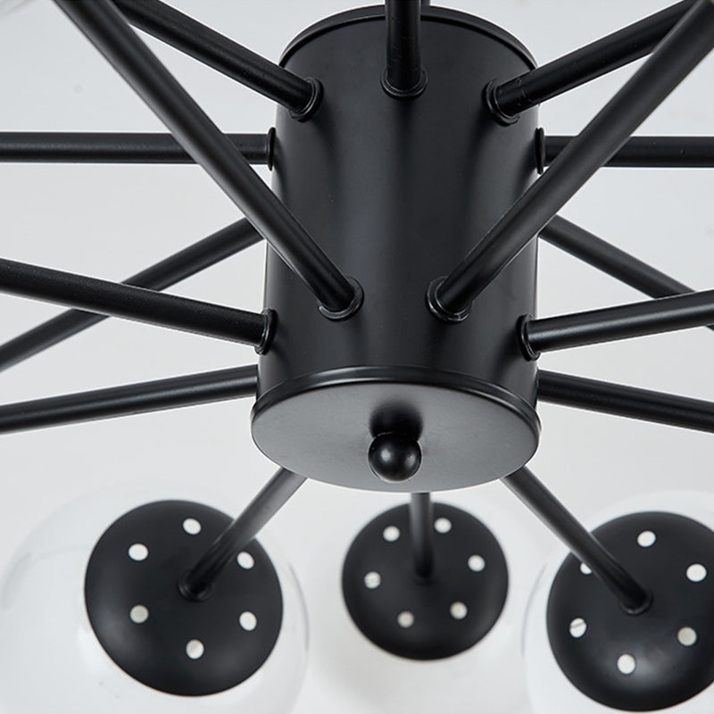 White Glass Modern Pendant Light Sputnik Global Ceiling Light for Living Room