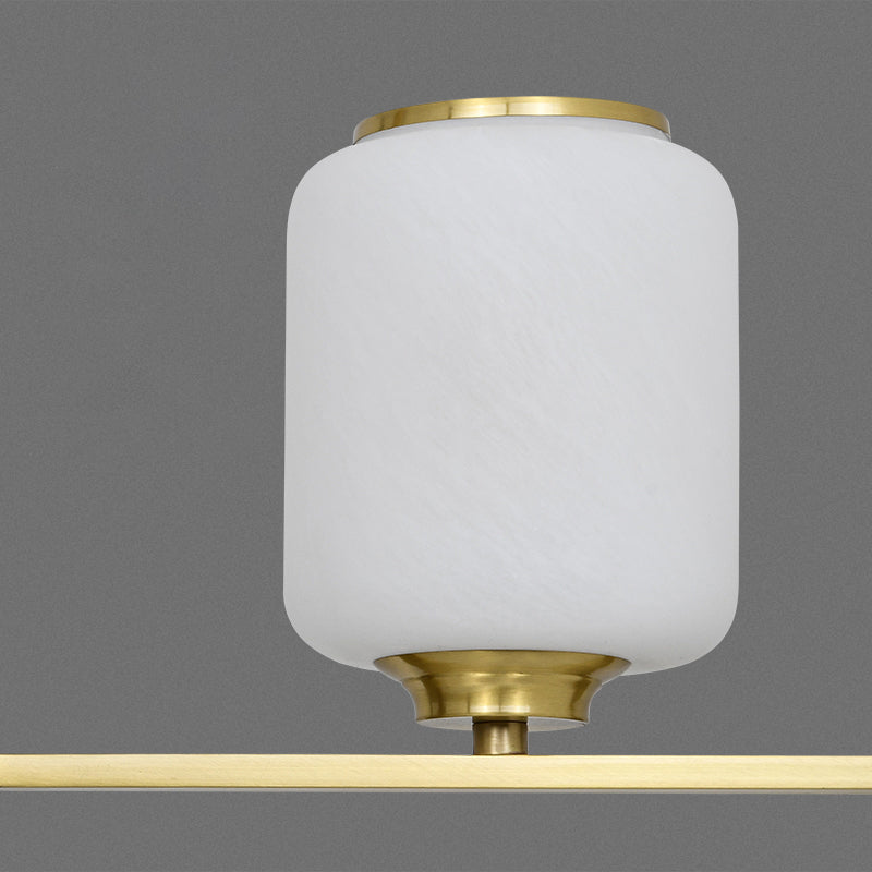 Éclairage d'éclairage de l'île Cylinder 5 Éclairage d'îlot de cuisine léger avec une teinte en verre