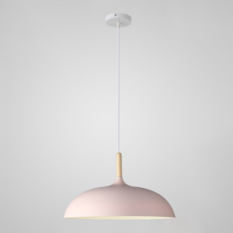 Pot Cover Shade Hanging Lighting Modern Macaron Style Metal 1 Pendant Light Pendant pour le chevet