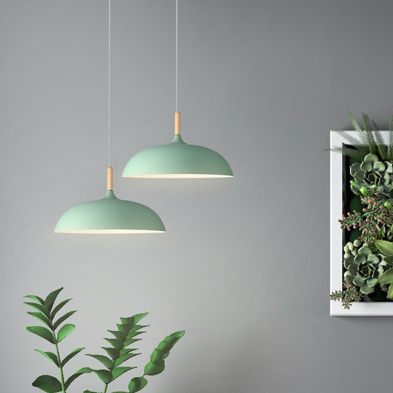 Pot Cover Shade Hanging Lighting Modern Macaron Style Metal 1 Pendant Light Pendant pour le chevet