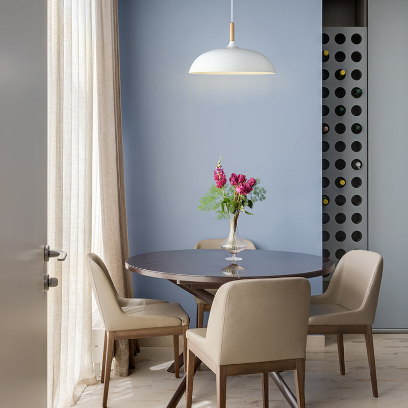 Pot Cover Shade Hanging Lighting Modern Macaron Style Metal 1 Pendant Light Pendant pour le chevet