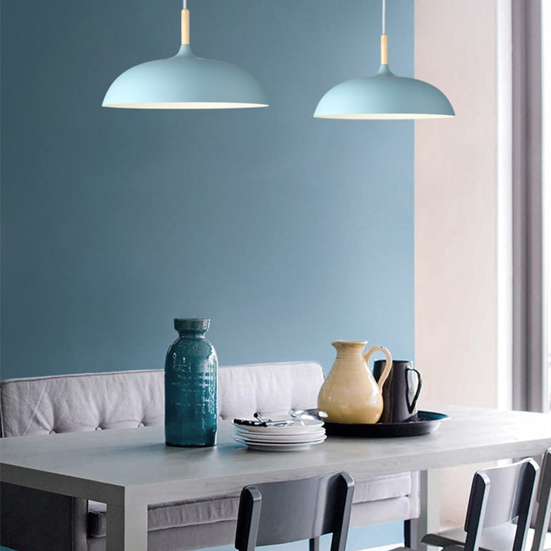 Pot Cover Shade Hanging Lighting Modern Macaron Style Metal 1 Pendant Light Pendant pour le chevet