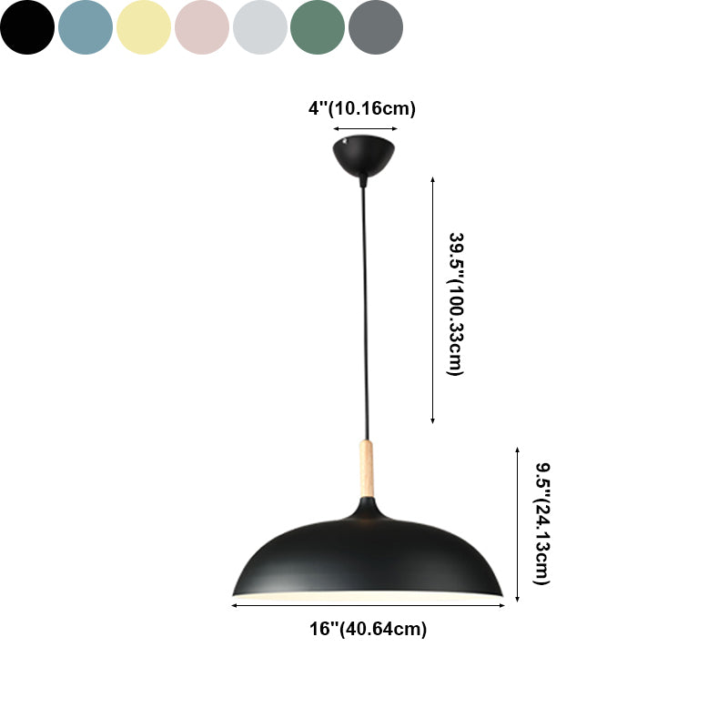 Pot Cover Shade Hanging Lighting Modern Macaron Style Metal 1 Pendant Light Pendant pour le chevet