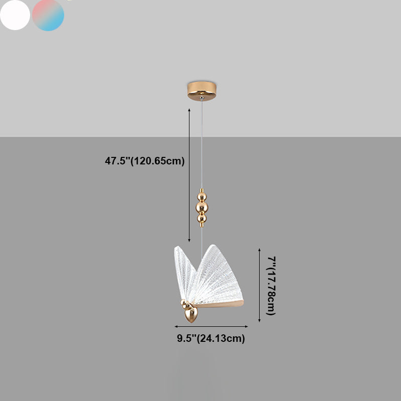 Butterfly Shat Lighting Lighting Modern Style Metal Light Pendant Light Pendant pour le chevet