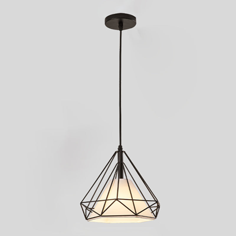 Forme de diamant Éclairage suspendu de style postmoderne Metal Light Pendant pour le chevet