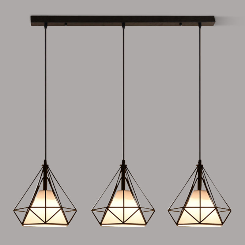 Forme de diamant Éclairage suspendu de style postmoderne Metal Light Pendant pour le chevet