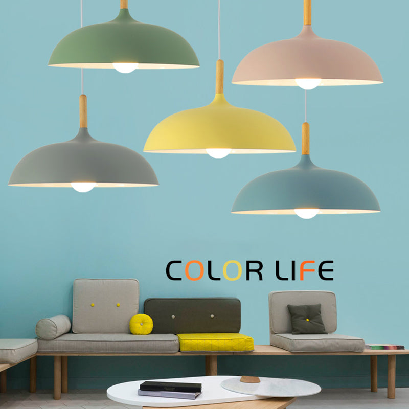 Couvre-pot Forme de suspension Éclairage de style moderne Métal 1 pendentif léger pour salle à manger