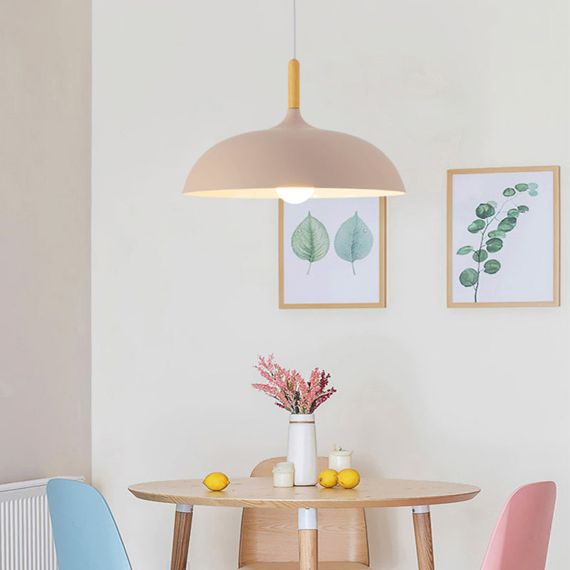 Couvre-pot Forme de suspension Éclairage de style moderne Métal 1 pendentif léger pour salle à manger