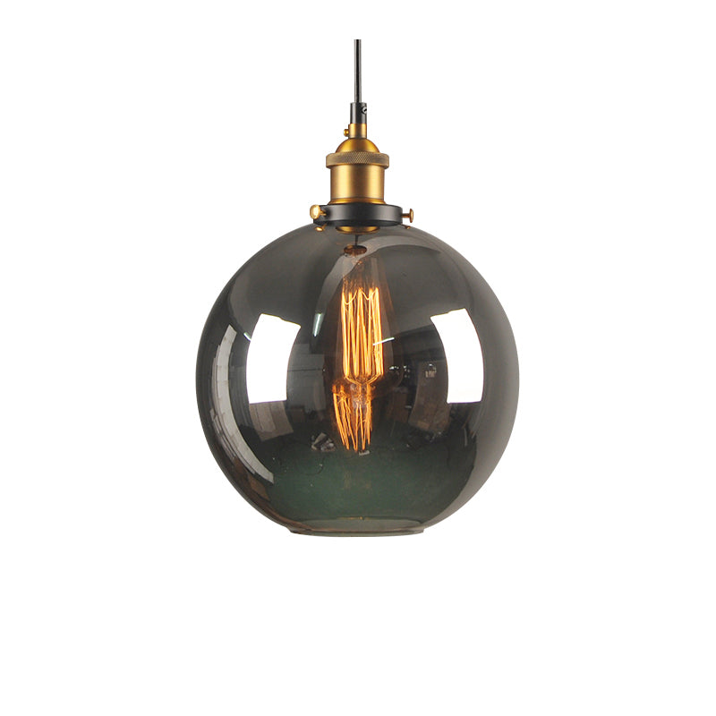 Single-Bulb Glass Pendant Lamp Industrial Geometric Bedroom Suspension Light