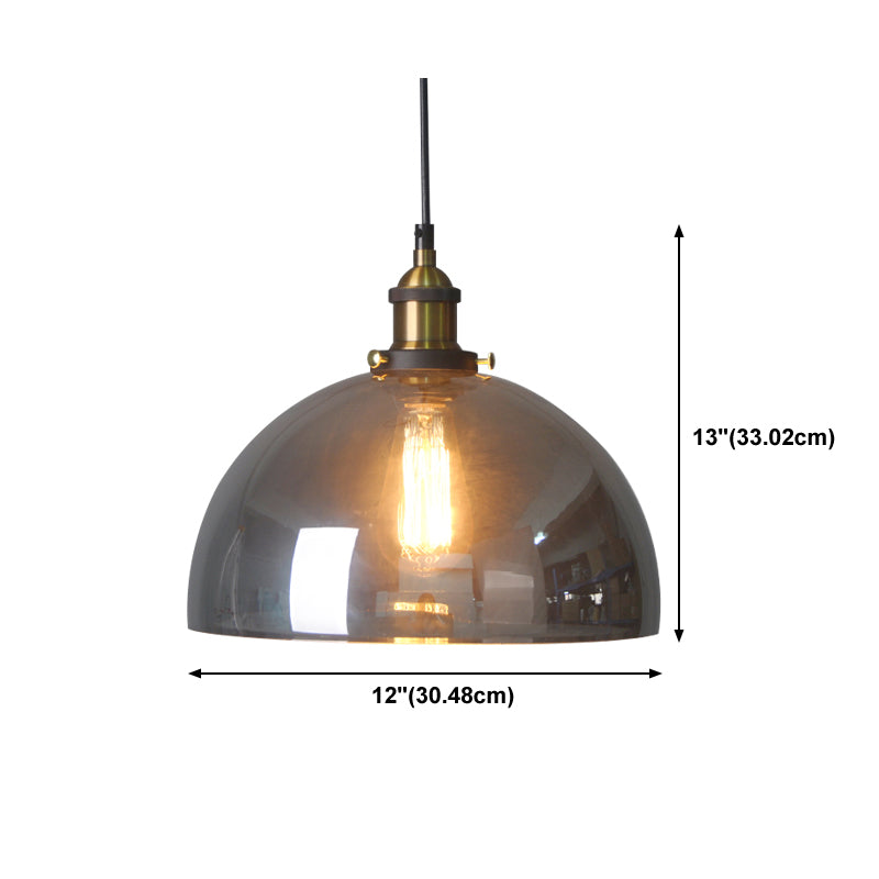 Single-Bulb Glass Pendant Lamp Industrial Geometric Bedroom Suspension Light