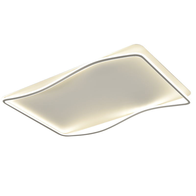 Modern Geometry Flush Ceiling Light 2-Head Bedroom LED Flush Mount Lamp with Acrylic Shade