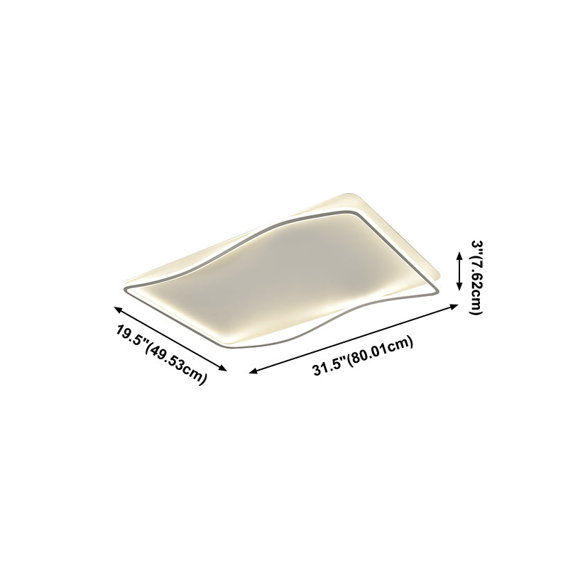 Modern Geometry Flush Ceiling Light 2-Head Bedroom LED Flush Mount Lamp with Acrylic Shade