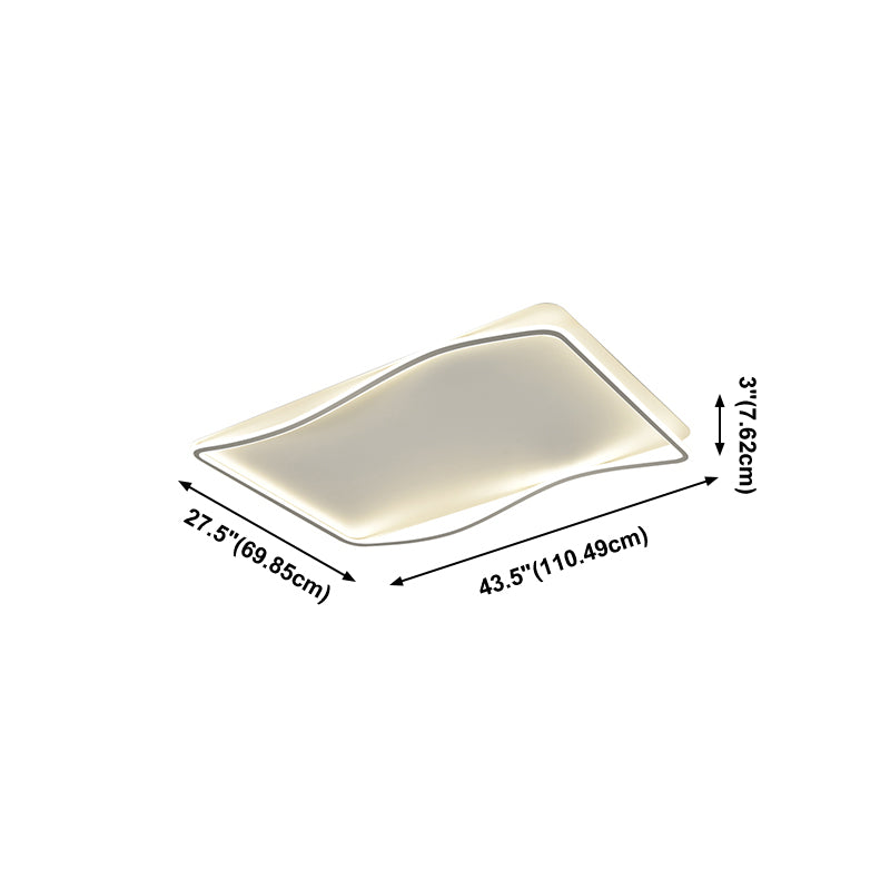 Modern Geometry Flush Ceiling Light 2-Head Bedroom LED Flush Mount Lamp with Acrylic Shade