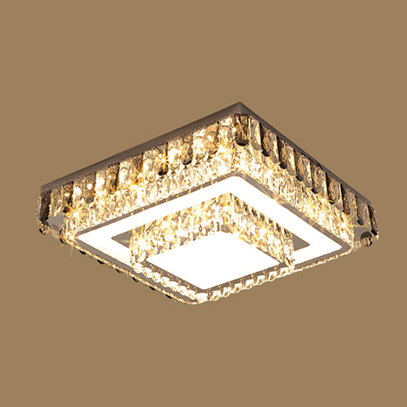 Lampade da incasso in metallo Lampade moderne da soffitto per camera da letto con paralume in cristallo