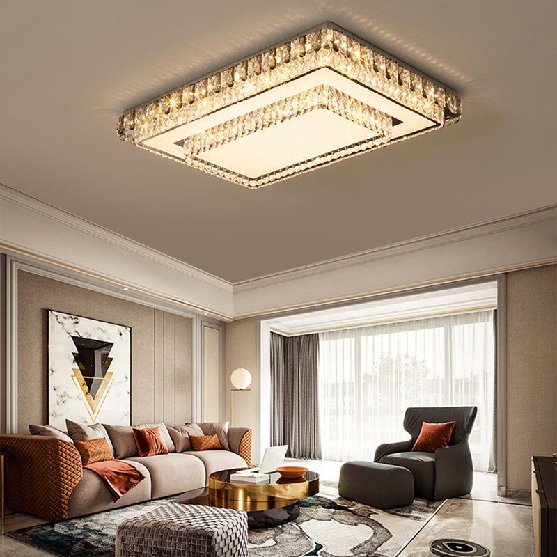 Lampade da incasso in metallo Lampade moderne da soffitto per camera da letto con paralume in cristallo