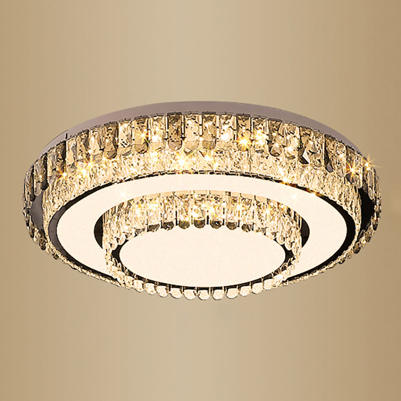 Lampade da incasso in metallo Lampade moderne da soffitto per camera da letto con paralume in cristallo