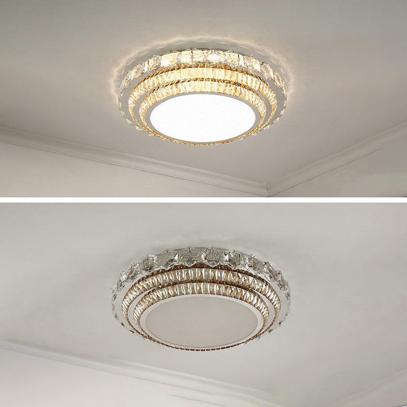 Lampade da incasso in metallo Lampade moderne da soffitto per camera da letto con paralume in cristallo