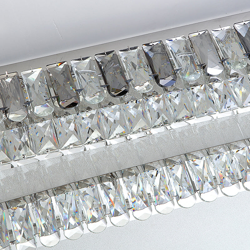 Metal Flush Mount Light Fixtures Modern Bedroom Ceiling Mount Lamps with Crystal Shade