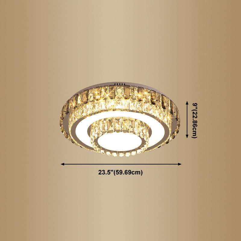 Lampade da incasso in metallo Lampade moderne da soffitto per camera da letto con paralume in cristallo