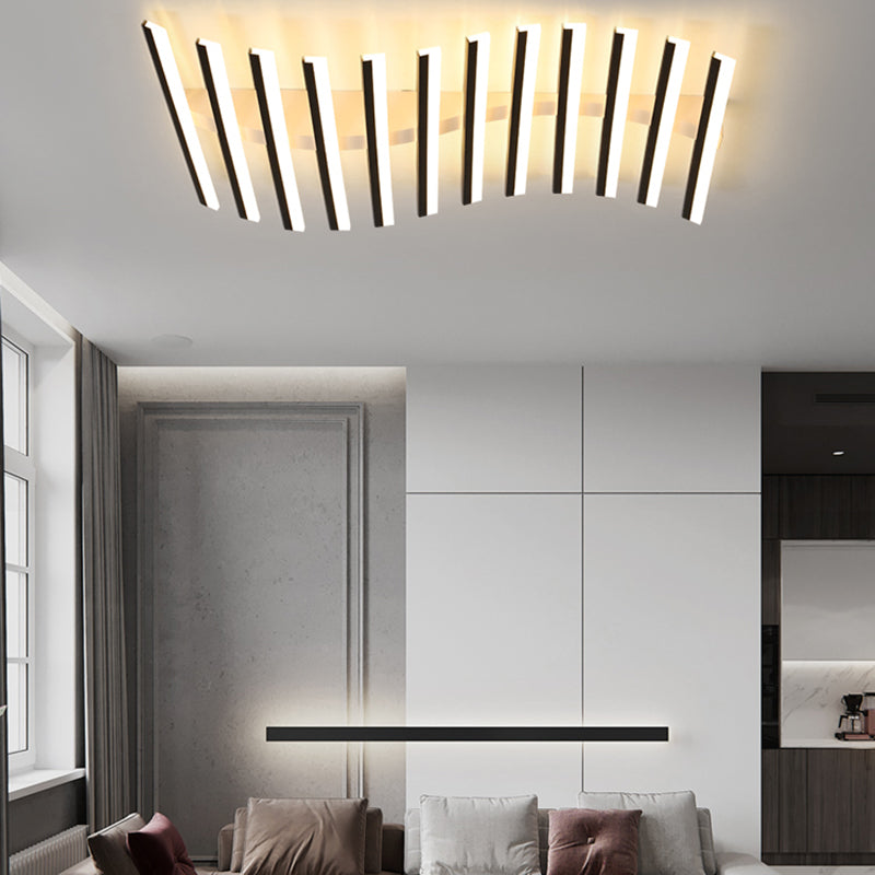Luminaires encastrés en métal, plafonniers linéaires modernes pour chambre à coucher avec abat-jour en acrylique