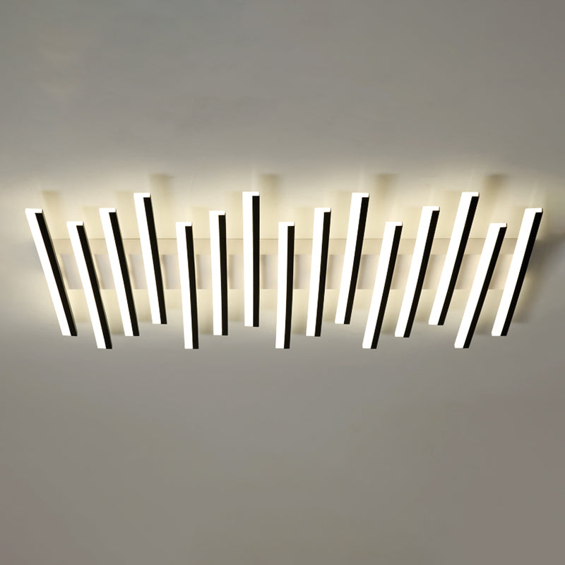 Luminaires encastrés en métal, plafonniers linéaires modernes pour chambre à coucher avec abat-jour en acrylique