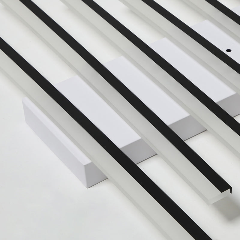 Luminaires encastrés en métal, plafonniers linéaires modernes pour chambre à coucher avec abat-jour en acrylique