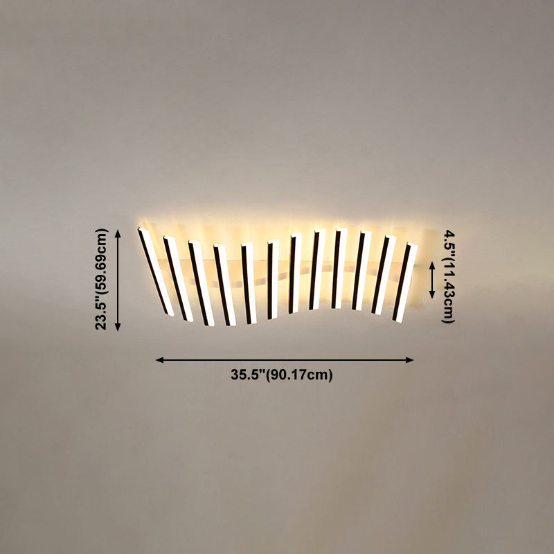 Luminaires encastrés en métal, plafonniers linéaires modernes pour chambre à coucher avec abat-jour en acrylique