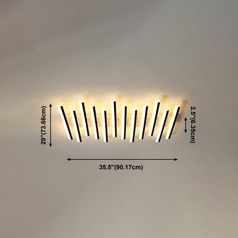 Luminaires encastrés en métal, plafonniers linéaires modernes pour chambre à coucher avec abat-jour en acrylique