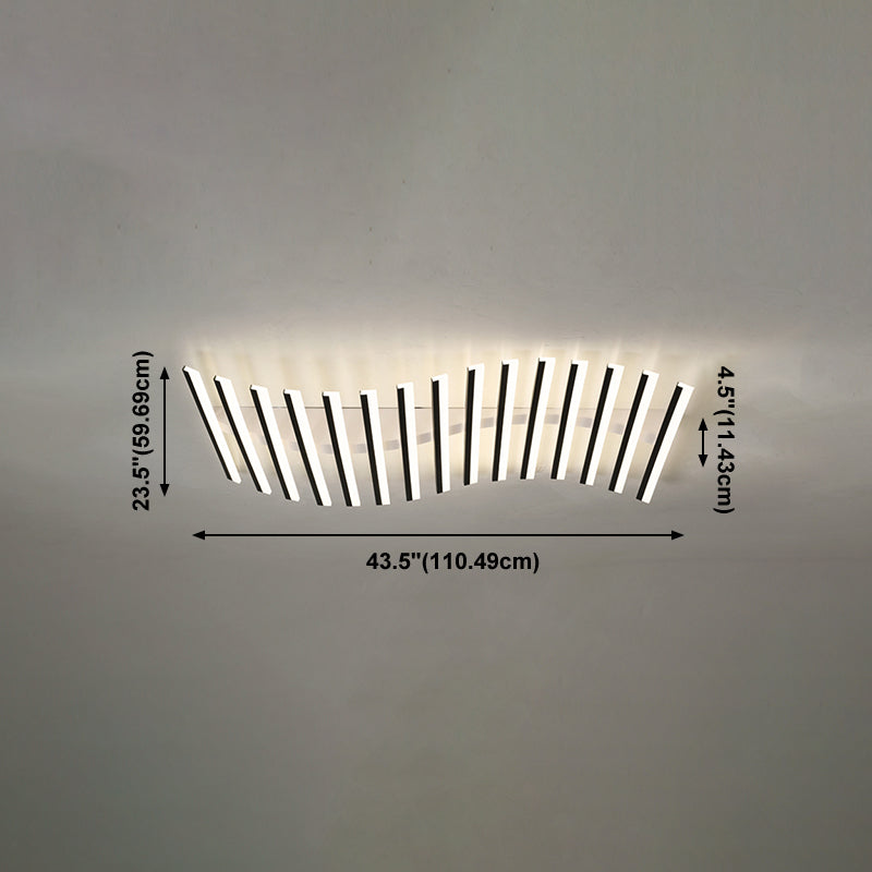 Luminaires encastrés en métal, plafonniers linéaires modernes pour chambre à coucher avec abat-jour en acrylique