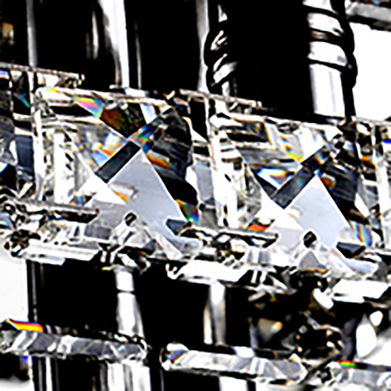 Lampade da incasso in metallo argentato Lampade da soffitto moderne per camera da letto quadrata con paralume in cristallo