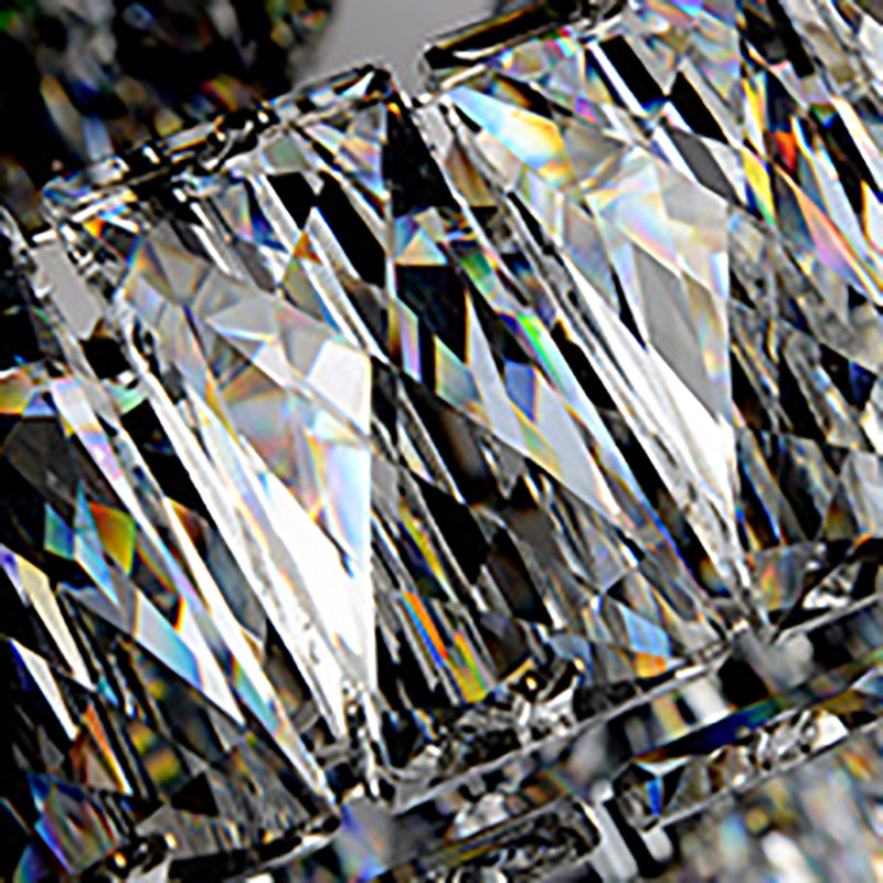 Lampade da incasso in metallo argentato Lampade da soffitto moderne per camera da letto quadrata con paralume in cristallo