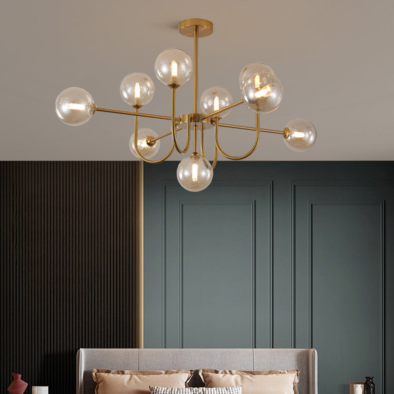 Contemporary Chandelier Glass Shade Pendant Lighting Fixtures for Dining Room