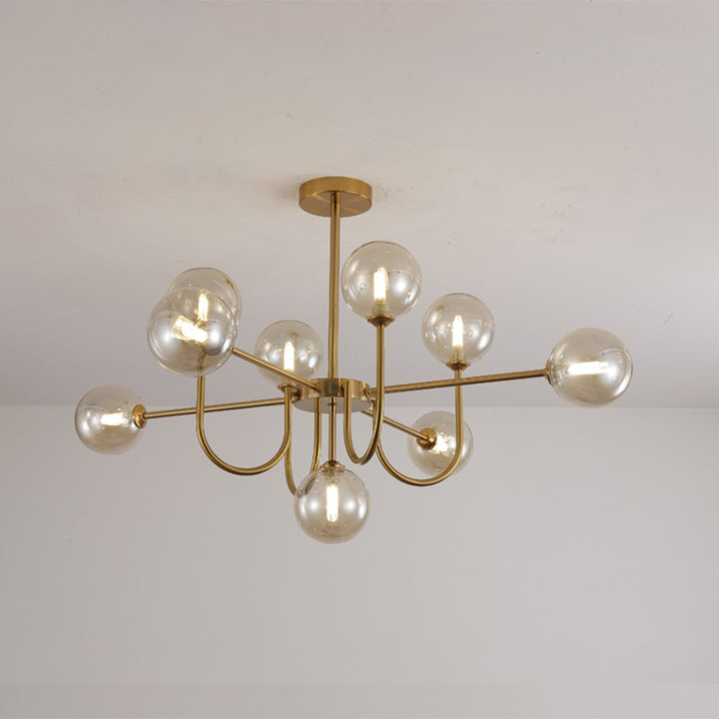 Contemporary Chandelier Glass Shade Pendant Lighting Fixtures for Dining Room