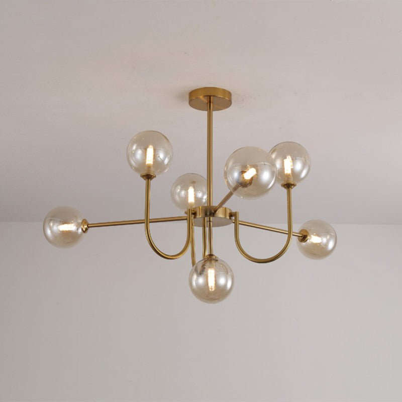 Contemporary Chandelier Glass Shade Pendant Lighting Fixtures for Dining Room