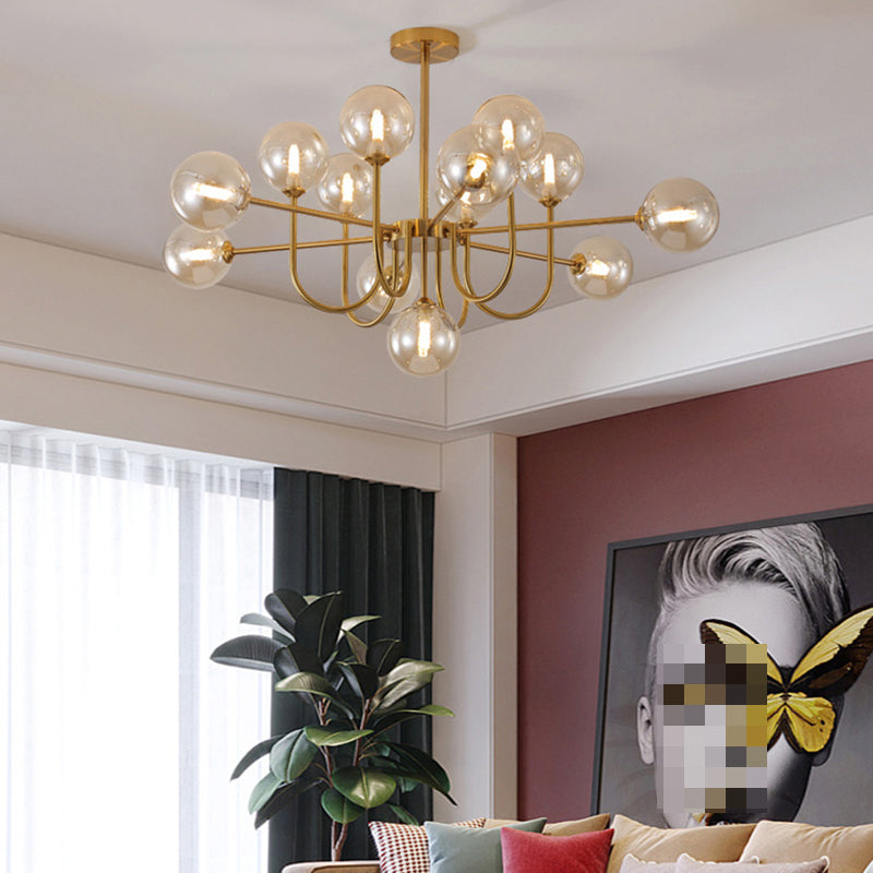 Contemporary Chandelier Glass Shade Pendant Lighting Fixtures for Dining Room