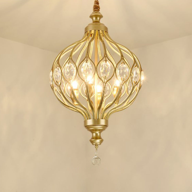 Lustre de style européen Light Crystal Metal Multi-Head Pendant Light pour le salon
