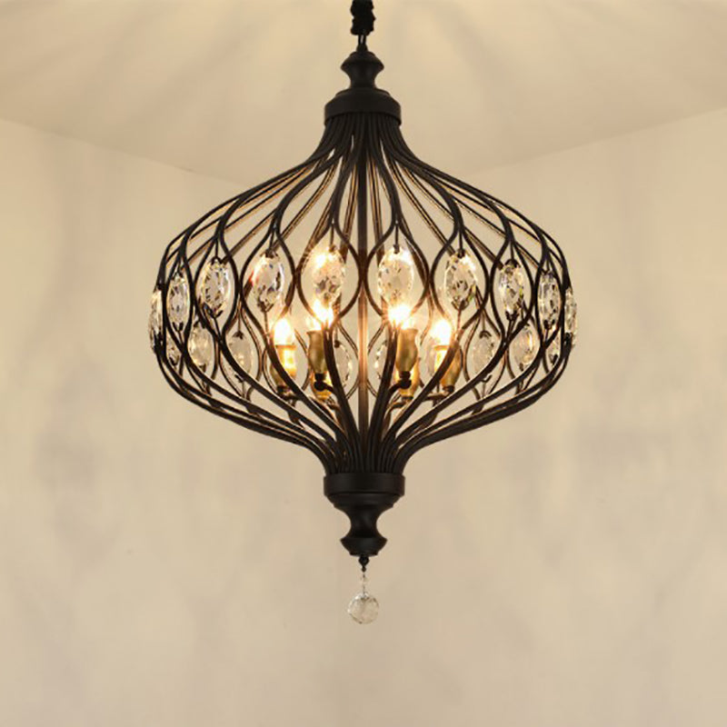 Lustre de style européen Light Crystal Metal Multi-Head Pendant Light pour le salon