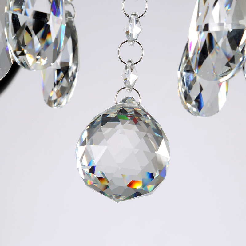 Salon lustre de style européen multi-tête cristallin de lampe suspendue pour chambre à coucher